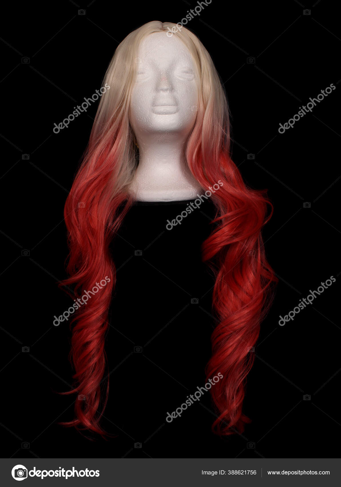 Blond Orange Ombre Wig Mannequin Head Stock Photo by ©Marti157900